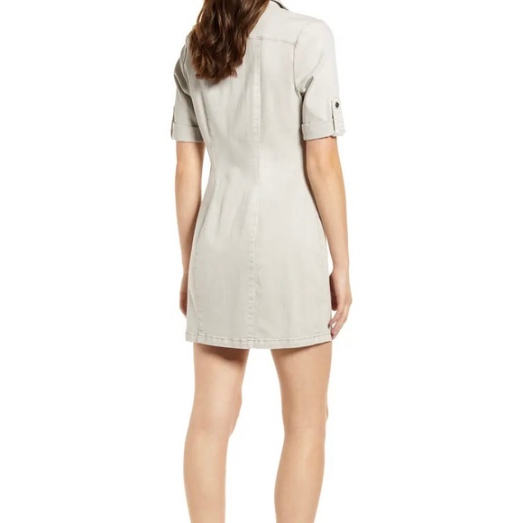 Wash Lab Denim Dress | Jean Style Short Sleeve Shirtdress - Picture 3 of 9